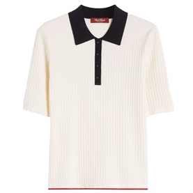 Max Mara Studio MSTOSCURI Polo T-Shirt, White/Blue